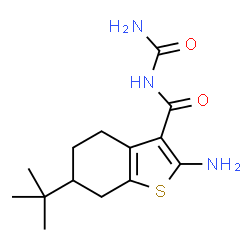 ChemSpider 2D Image | 2-amino-6-tert-butyl-4,5,6,7-tetrahydro-1-benzothiophene-3-carbonylurea | C14H21N3O2S