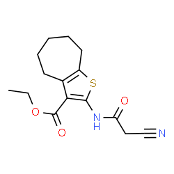 ChemSpider 2D Image | ethyl 2-(2-cyanoacetamido)-4H,5H,6H,7H,8H-cyclohepta[b]thiophene-3-carboxylate | C15H18N2O3S