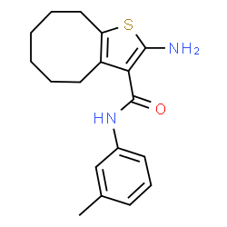 ChemSpider 2D Image | 2-amino-N-(3-methylphenyl)-4H,5H,6H,7H,8H,9H-cycloocta[b]thiophene-3-carboxamide | C18H22N2OS