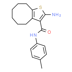 ChemSpider 2D Image | 2-amino-N-(4-methylphenyl)-4H,5H,6H,7H,8H,9H-cycloocta[b]thiophene-3-carboxamide | C18H22N2OS