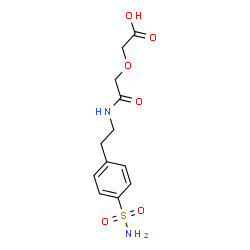 ChemSpider 2D Image | (2-Oxo-2-{[2-(4-sulfamoylphenyl)ethyl]amino}ethoxy)acetic acid | C12H16N2O6S