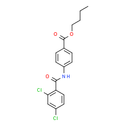 ChemSpider 2D Image | Butyl 4-[(2,4-dichlorobenzoyl)amino]benzoate | C18H17Cl2NO3