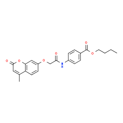 ChemSpider 2D Image | Butyl 4-({[(4-methyl-2-oxo-2H-chromen-7-yl)oxy]acetyl}amino)benzoate | C23H23NO6