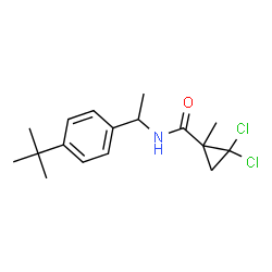 ChemSpider 2D Image | 2,2-Dichloro-1-methyl-N-{1-[4-(2-methyl-2-propanyl)phenyl]ethyl}cyclopropanecarboxamide | C17H23Cl2NO