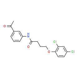 ChemSpider 2D Image | N-(3-Acetylphenyl)-4-(2,4-dichlorophenoxy)butanamide | C18H17Cl2NO3