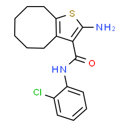 ChemSpider 2D Image | 2-amino-N-(2-chlorophenyl)-4H,5H,6H,7H,8H,9H-cycloocta[b]thiophene-3-carboxamide | C17H19ClN2OS