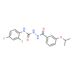 ChemSpider 2D Image | N-(2,4-Difluorophenyl)-2-(3-isopropoxybenzoyl)hydrazinecarboxamide | C17H17F2N3O3
