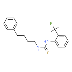 ChemSpider 2D Image | 1-(4-Phenylbutyl)-3-[2-(trifluoromethyl)phenyl]thiourea | C18H19F3N2S