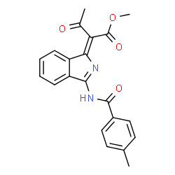 ChemSpider 2D Image | Methyl (2Z)-2-{3-[(4-methylbenzoyl)amino]-1H-isoindol-1-ylidene}-3-oxobutanoate | C21H18N2O4