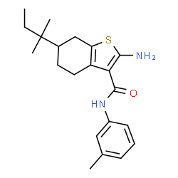 ChemSpider 2D Image | 2-amino-6-(tert-pentyl)-N-(m-tolyl)-4,5,6,7-tetrahydrobenzo[b]thiophene-3-carboxamide | C21H28N2OS