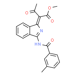 ChemSpider 2D Image | Methyl (2Z)-2-{3-[(3-methylbenzoyl)amino]-1H-isoindol-1-ylidene}-3-oxobutanoate | C21H18N2O4