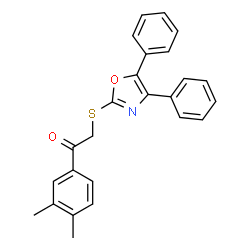 ChemSpider 2D Image | 1-(3,4-Dimethylphenyl)-2-[(4,5-diphenyl-1,3-oxazol-2-yl)sulfanyl]ethanone | C25H21NO2S