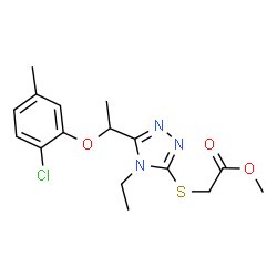 ChemSpider 2D Image | Methyl ({5-[1-(2-chloro-5-methylphenoxy)ethyl]-4-ethyl-4H-1,2,4-triazol-3-yl}sulfanyl)acetate | C16H20ClN3O3S