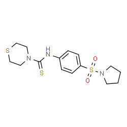 ChemSpider 2D Image | N-[4-(1-Pyrrolidinylsulfonyl)phenyl]-4-thiomorpholinecarbothioamide | C15H21N3O2S3
