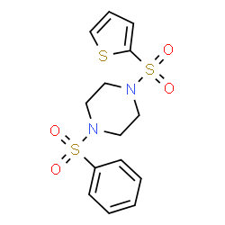 ChemSpider 2D Image | 1-(Phenylsulfonyl)-4-(2-thienylsulfonyl)piperazine | C14H16N2O4S3