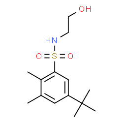 ChemSpider 2D Image | N-(2-Hydroxyethyl)-2,3-dimethyl-5-(2-methyl-2-propanyl)benzenesulfonamide | C14H23NO3S
