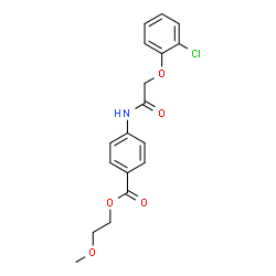 ChemSpider 2D Image | 2-Methoxyethyl 4-{[(2-chlorophenoxy)acetyl]amino}benzoate | C18H18ClNO5