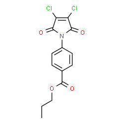 ChemSpider 2D Image | Propyl 4-(3,4-dichloro-2,5-dioxo-2,5-dihydro-1H-pyrrol-1-yl)benzoate | C14H11Cl2NO4