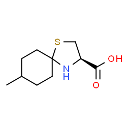 ChemSpider 2D Image | (3R)-8-Methyl-1-thia-4-azaspiro[4.5]decane-3-carboxylic acid | C10H17NO2S