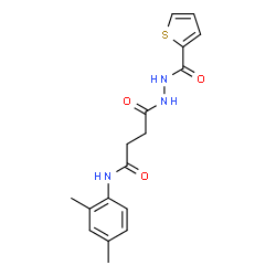 ChemSpider 2D Image | N-(2,4-Dimethylphenyl)-4-oxo-4-[2-(2-thienylcarbonyl)hydrazino]butanamide | C17H19N3O3S