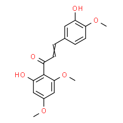 ChemSpider 2D Image | 1-(2-Hydroxy-4,6-dimethoxyphenyl)-3-(3-hydroxy-4-methoxyphenyl)-2-propen-1-one | C18H18O6