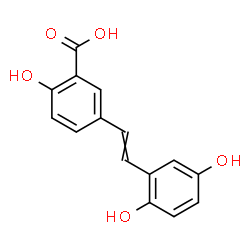 ChemSpider 2D Image | 5-[2-(2,5-Dihydroxyphenyl)vinyl]-2-hydroxybenzoic acid | C15H12O5