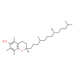 ChemSpider 2D Image | (2R)-2,5,7,8-Tetramethyl-2-[(8R)-4,8,12-trimethyltridecyl]-6-chromanol | C29H50O2