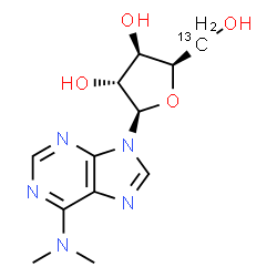 ChemSpider 2D Image | N,N-Dimethyl-9-[beta-D-(5-~13~C)xylofuranosyl]-9H-purin-6-amine | C1113CH17N5O4