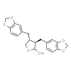 ChemSpider 2D Image | (3R,4R)-3,4-Bis(1,3-benzodioxol-5-ylmethyl)tetrahydro-2-furanol | C20H20O6