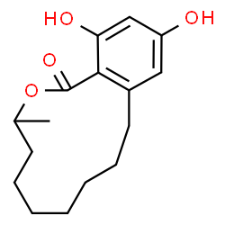 ChemSpider 2D Image | 12,14-Dihydroxy-3-methyl-3,4,5,6,7,8,9,10-octahydro-1H-2-benzoxacyclododecin-1-one | C16H22O4