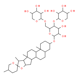 ChemSpider 2D Image | Spirostan-3-yl pentopyranosyl-(1->4)-[pentopyranosyl-(1->6)]hexopyranoside | C43H70O16