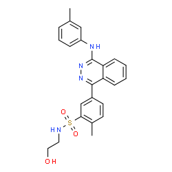 ChemSpider 2D Image | N-(2-Hydroxyethyl)-2-methyl-5-{4-[(3-methylphenyl)amino]-1-phthalazinyl}benzenesulfonamide | C24H24N4O3S