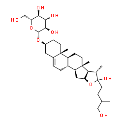 ChemSpider 2D Image | (3beta)-22,26-Dihydroxyfurost-5-en-3-yl beta-D-glucopyranoside | C33H54O9