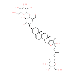 ChemSpider 2D Image | (3beta)-26-(beta-D-Glucopyranosyloxy)-22-hydroxyfurost-5-en-3-yl 4-O-beta-D-glucopyranosyl-beta-D-glucopyranoside | C45H74O19
