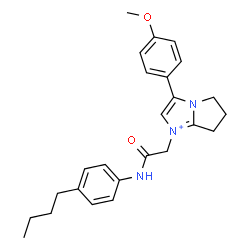 ChemSpider 2D Image | 1-{2-[(4-Butylphenyl)amino]-2-oxoethyl}-3-(4-methoxyphenyl)-6,7-dihydro-5H-pyrrolo[1,2-a]imidazol-1-ium | C25H30N3O2