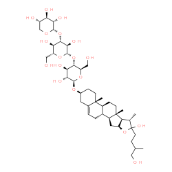 ChemSpider 2D Image | (3beta)-22,26-Dihydroxyfurost-5-en-3-yl alpha-L-xylopyranosyl-(1->3)-beta-D-glucopyranosyl-(1->4)-beta-D-glucopyranoside | C44H72O18