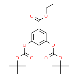 ChemSpider 2D Image | Ethyl 3,5-bis({[(2-methyl-2-propanyl)oxy]carbonyl}oxy)benzoate | C19H26O8