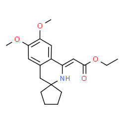 ChemSpider 2D Image | Ethyl (2Z)-(6',7'-dimethoxy-2'H-spiro[cyclopentane-1,3'-isoquinolin]-1'(4'H)-ylidene)acetate | C19H25NO4