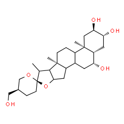 ChemSpider 2D Image | (2alpha,3beta,5alpha,6beta,8xi,9xi,14xi,16beta,17beta,25S)-Spirostan-2,3,6,27-tetrol | C27H44O6