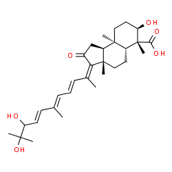 ChemSpider 2D Image | (3Z,3aS,5aR,6R,7R,9aR,9bS)-3-[(3E,5E,7E)-9,10-Dihydroxy-6,10-dimethyl-3,5,7-undecatrien-2-ylidene]-7-hydroxy-3a,6,9a-trimethyl-2-oxododecahydro-1H-cyclopenta[a]naphthalene-6-carboxylic acid | C30H44O6
