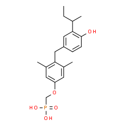 ChemSpider 2D Image | {[4-(3-sec-Butyl-4-hydroxybenzyl)-3,5-dimethylphenoxy]methyl}phosphonic acid | C20H27O5P