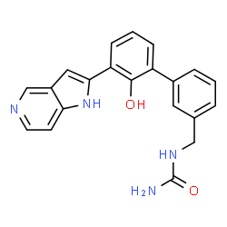 ChemSpider 2D Image | [2'-hydroxy-3'-(1H-pyrrolo[3,2-c]pyridin-2-yl)-biphenyl-3-ylmethyl]-urea | C21H18N4O2