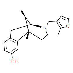 ChemSpider 2D Image | (1S,9S,13R)-1,13-Dimethyl-10-[(2-methyl-3-furyl)methyl]-10-azatricyclo[7.3.1.0~2,7~]trideca-2,4,6-trien-4-ol | C20H25NO2