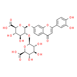 ChemSpider 2D Image | luteolin 7-O-[(beta-D-glucosyluronic acid)-(1->2)-(beta-D-glucosiduronic acid)] | C27H26O17