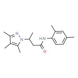 ChemSpider 2D Image | N-(2,4-Dimethylphenyl)-3-(3,4,5-trimethyl-1H-pyrazol-1-yl)butanamide | C18H25N3O