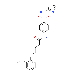 ChemSpider 2D Image | 4-(2-Methoxyphenoxy)-N-[4-(1,3-thiazol-2-ylsulfamoyl)phenyl]butanamide | C20H21N3O5S2