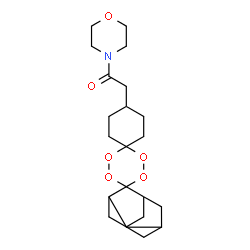 ChemSpider 2D Image | 2-(Dispiro[cyclohexane-1,3'-[1,2,4,5]tetroxane-6',2''-tricyclo[3.3.1.1~3,7~]decan]-4-yl)-1-(4-morpholinyl)ethanone | C22H33NO6