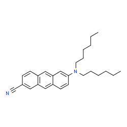 ChemSpider 2D Image | 6-(Dihexylamino)-2-anthracenecarbonitrile | C27H34N2