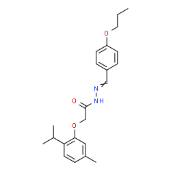 ChemSpider 2D Image | 2-(2-Isopropyl-5-methylphenoxy)-N'-(4-propoxybenzylidene)acetohydrazide | C22H28N2O3