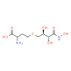 ChemSpider 2D Image | S-[(2S,3R)-2,3-Dihydroxy-4-(hydroxyamino)-4-oxobutyl]homocysteine | C8H16N2O6S